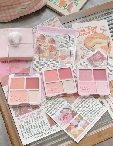 Phấn Má Hồng 4 Ô JUDYDOLL Tích Hợp Ô Má Kem