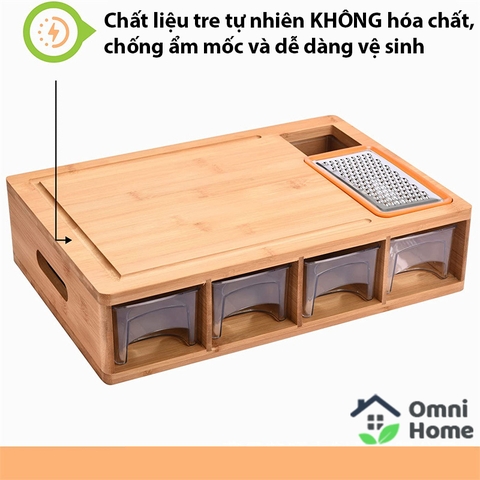 Thớt Gỗ Tre Nguyên Khối Phổ Song - Hộp Bảo Quản Tiện Lợi, An Toàn Cho Sức Khỏe