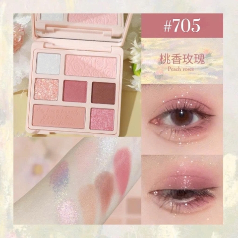 BẢNG PHẤN MẮT 6 Ô HOLD LIVE EYESHADOW PALETTE #705 - TÔNG HỒNG ĐÀO NGỌT NGÀO, NHŨ LẤP LÁNH