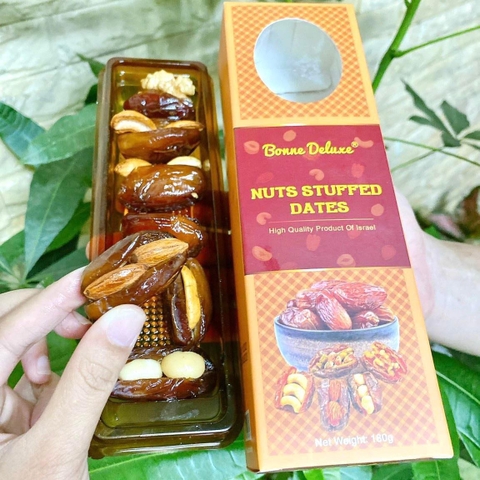Chà Là Sấy Kẹp Các Loại Hạt Bonne Deluxe Nuts Stuffed Dates 180gr