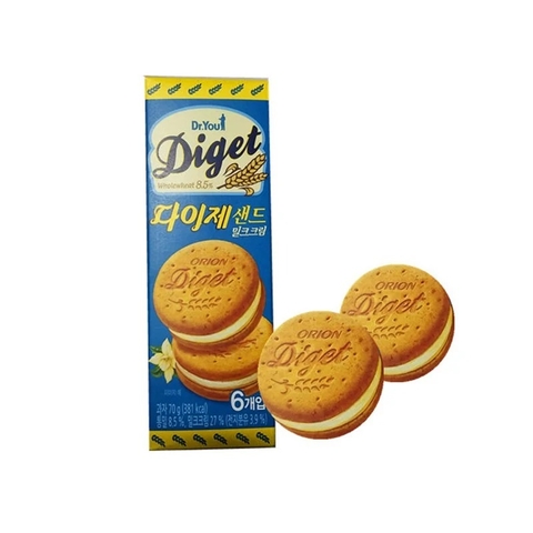 Bánh Quy Kem Sữa Diget Orion Hàn Quốc 70g