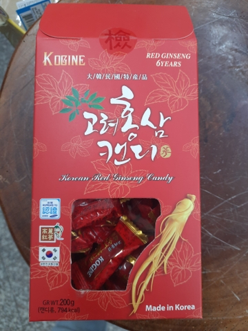 Kẹo Hồng Sâm 6 Năm Kogine 200g