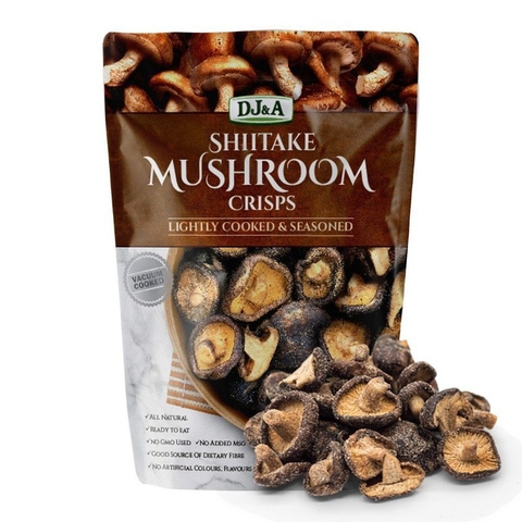 SNACK NẤM HƯƠNG SẤY GIÒN DJ&A SHITAKE MUSHROOM CRISPS GÓI 65G