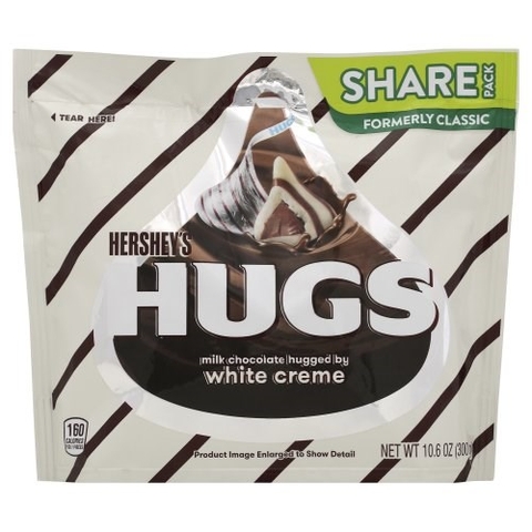 Socola Hershey’s Hugs milk chocolate hugged by white creme Mỹ 300gr