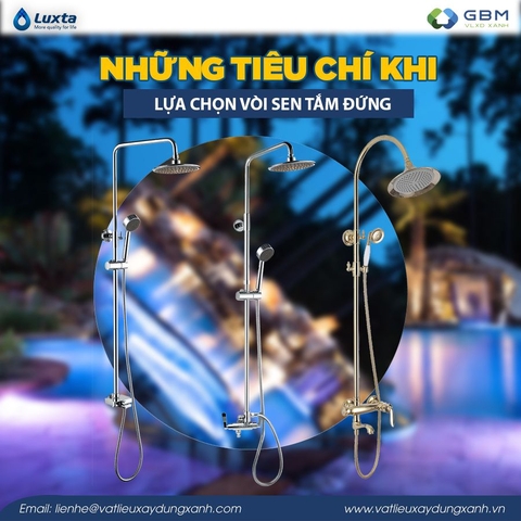 Những tiêu chí khi lựa chọn vòi sen tắm đứng