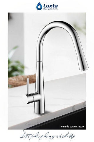 Vòi rửa chén dây rút 3202P- Trợ thủ đắc lực trong căn bếp của người nội trợ.