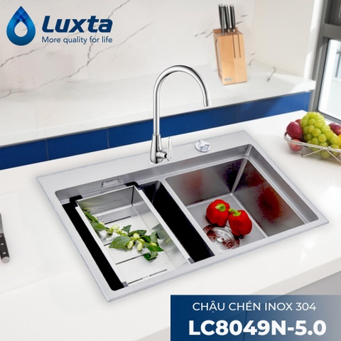  CHẬU CHÉN INOX 304 LUXTA LC8049N -5.0 - Độ Bền Vượt Trội, Thiết Kế Tinh Tế 