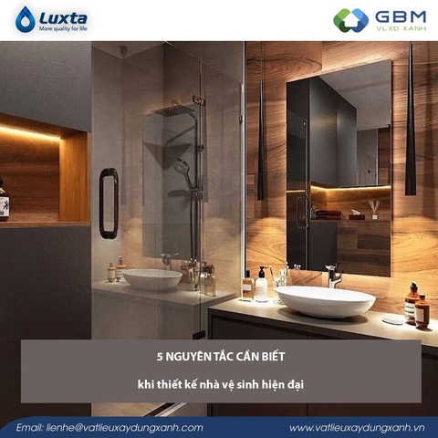  5 nguyên tắc cần biết khi thiết kế nhà vệ sinh hiện đại