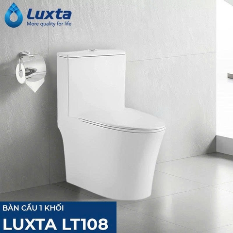 🚽 BÀN CẦU 1 KHỐI LUXTA LT-108 – TINH TẾ TRONG TỪNG ĐƯỜNG NÉT 🚽