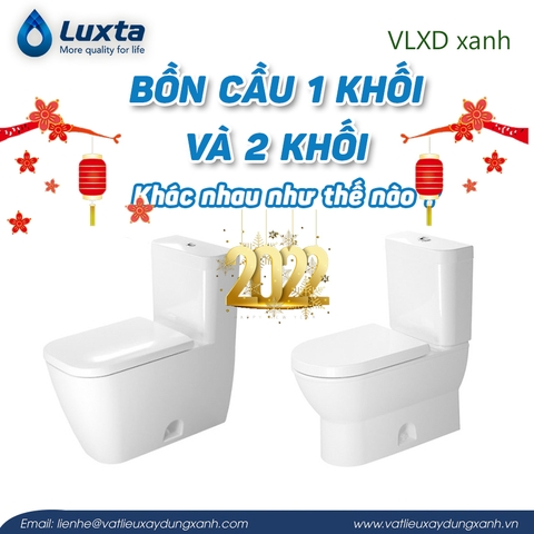 Bồn cầu 1 khối và 2 khối khác nhau như thế nào?