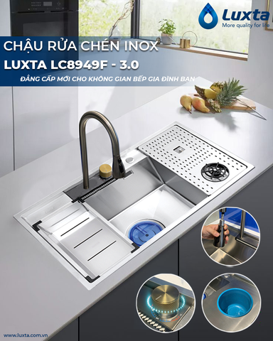 ✨ CHẬU RỬA CHÉN INOX LUXTA LC8949F -3.0 - Đẳng Cấp Mới Cho Không Gian Bếp Gia Đình Bạn ✨ 
