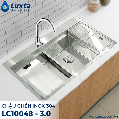 CHẬU CHÉN INOX 304 LUXTA LC10048-3.0