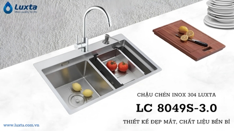 CHẬU CHÉN INOX 304 LUXTA LC8049S -3.0 - THIẾT KẾ ĐẸP MẮT, CHẤT LIỆU BỀN BỈ