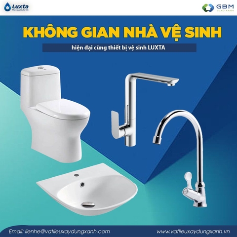 Thiết kế không gian nhà vệ sinh hiện đại cùng thiết bị vệ sinh Luxta