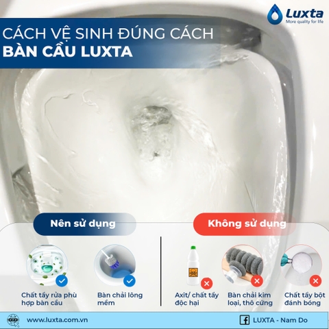 🚽 CÁCH VỆ SINH ĐÚNG CÁCH BÀN CẦU LUXTA