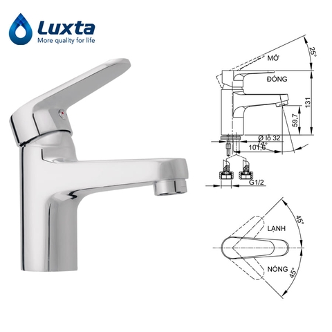 Vòi Lavabo Nóng Lạnh Luxta L1210C