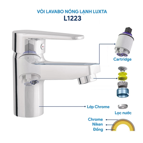 Vòi Lavabo Nóng Lạnh Luxta L1223