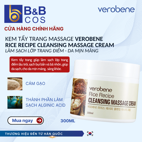 Kem Tẩy Trang Massage Verobene - Hàn Quốc