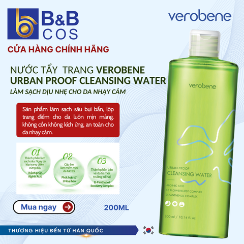 Nước tẩy trang Verobene Urban Proof Cleansing Water Hàn Quốc 300ml