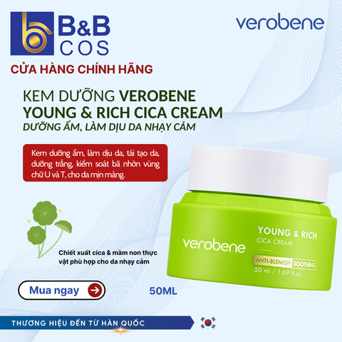Kem dưỡng phục hồi da Verobene Young & Rich CiCa Cream  - Hàn Quốc