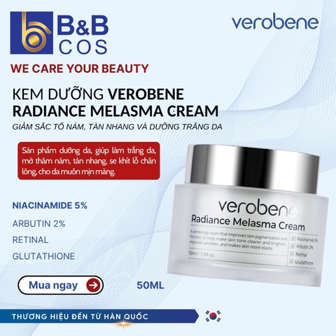Kem dưỡng trắng, ức chế sắc tố nám Verobene Radiance Melasma Cream 50g