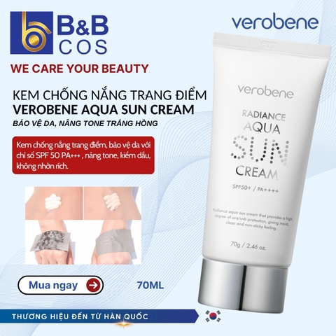 KEM CHỐNG NẮNG TRANG ĐIỂM VEROBENE RADIANCE AQUA SUN CREAM 70G
