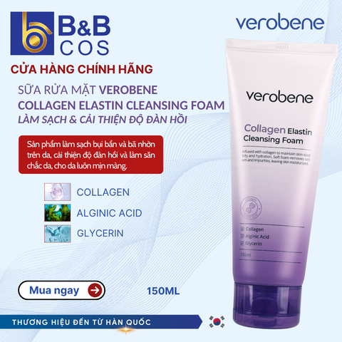 Sữa rửa mặt Collagen Verobene - Hàn Quốc (Mẫu Mới)