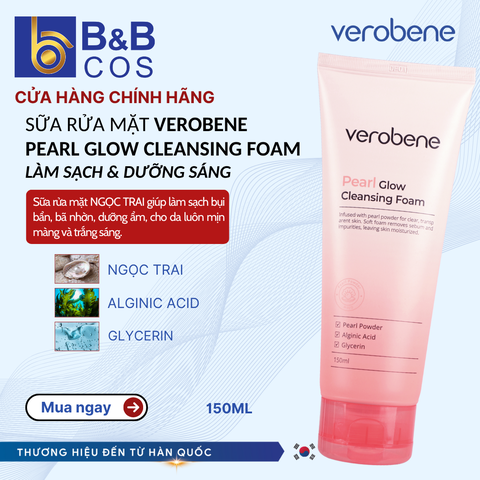 SỮA RỬA MẶT NGỌC TRAI VEROBENE - Hàn Quốc (Mẫu Mới)