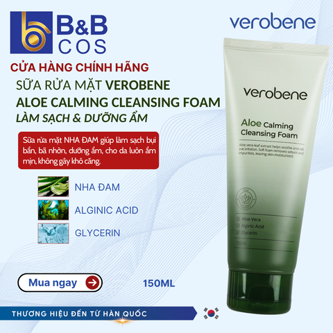 Sữa rửa mặt nha đam Verobene - Hàn Quốc (Mẫu Mới)