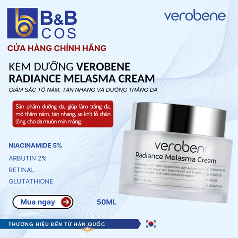 Kem dưỡng trắng, ức chế sắc tố nám Verobene Radiance Melasma Cream 50g