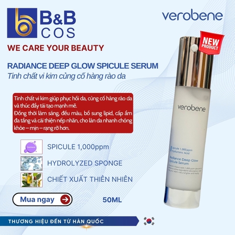 TINH CHẤT VI KIM PHỤC HỒI VÀ CỦNG CỐ HÀNG RÀO DA VEROBENE DEEP GLOW SPICULE SERUM 50ML