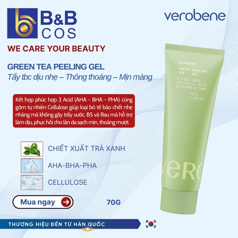 [MẪU MỚI 2026] GEL TẨY TẾ BÀO CHẾT TRÀ XANH VEROBENE LÀM SẠCH DA GIÚP DA MỊN MÀNG