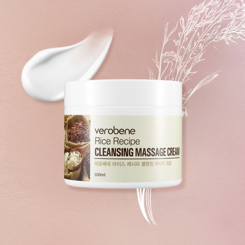 KEM TẨY TRANG MASSAGE CÁM GẠO VEROBENE RICE RECIPE CLEANSING MASSAGE CREAM 300ML