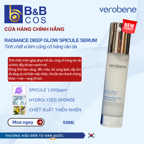 TINH CHẤT VI KIM PHỤC HỒI VÀ CỦNG CỐ HÀNG RÀO DA VEROBENE DEEP GLOW SPICULE SERUM 50ML