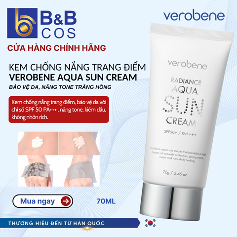 Kem chống nắng trang điểm VEROBENE AQUA SUN CREAM 70g