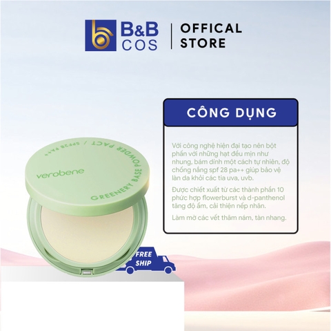 Phấn phủ Verobene Greenery xanh - Hàn Quốc