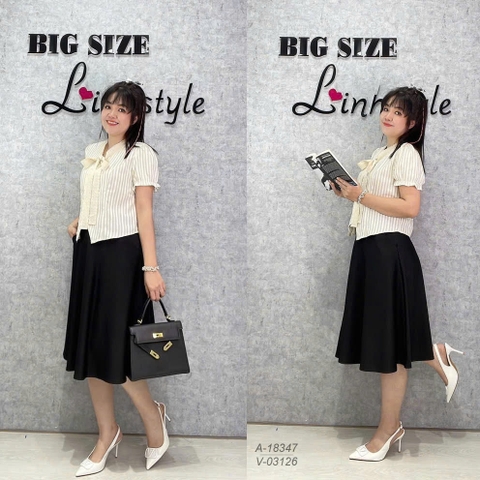 Váy công sở BIG SIZE dáng dài D1065- 2 Túi - 03126
