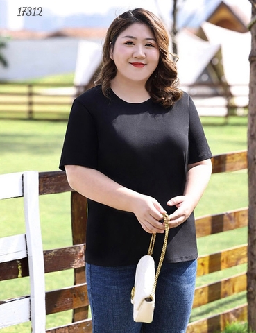 17312 A.Thun cổ tròn 00189 trơn ĐEN