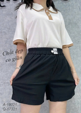 Quần short BIGSIZE TTB chất co giãn nhiều- 17321 - ĐEN