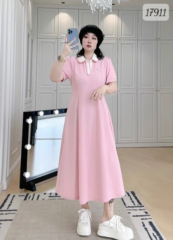 17911 D.polo dài Nơ-00414-  HỒNG
