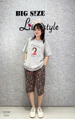 18198  SL cổ tròn CG Hoa-00387- XÁM