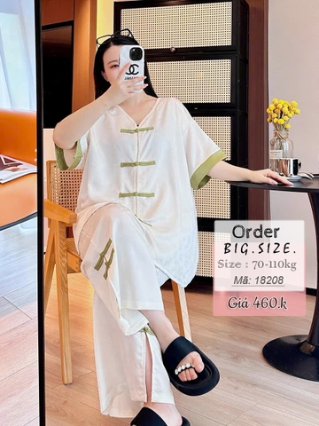 Bộ dài BIGSIZE QCCC SD.Trung Hoa cổ Tim trẻ trung, sang trọng - 18208- KEM