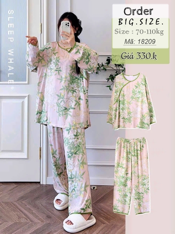 Bộ dài BIGSIZE QCCC SD.Trung Hoa TDQD Lá trẻ trung, sang trọng - 18209 - HỒNG