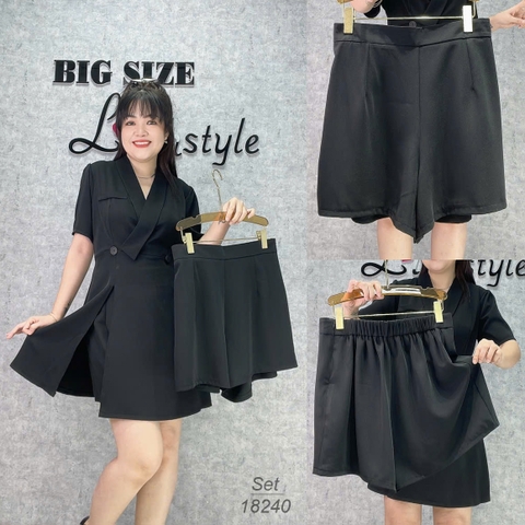 SALE - 18240 Ss.vet Set Vest xẻ QS - ĐEN