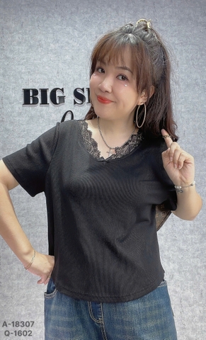 18307 A. Cổ tim 00270 Ren #63785 Trơn - ĐEN