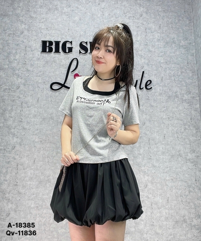 Áo thun BIGSIZE QCCC cổ yếm chất đẹp co giãn nhiều tôn sáng eo thon - 18385