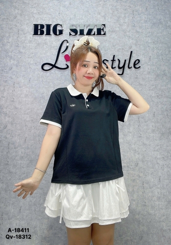 Áo thun polo BIGSIZE QCCC  00288 lo go ALO - 18411