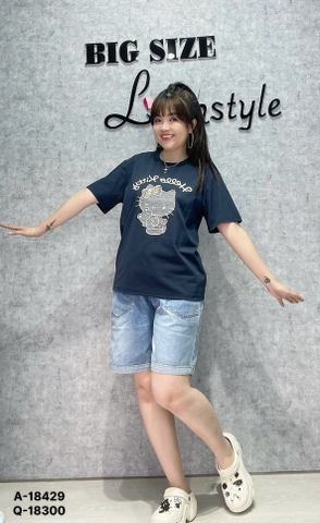 Áo thun BIGSIZE Quảng Châu 00270 cổ tròn Kitty - 18429