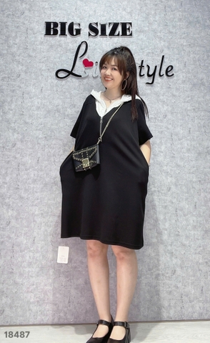 S-0020-18487--Đầm Nón Ren 00400- ĐEN