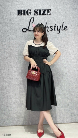 S-0020- 18489- Đầm vai Ren nhúng 00400